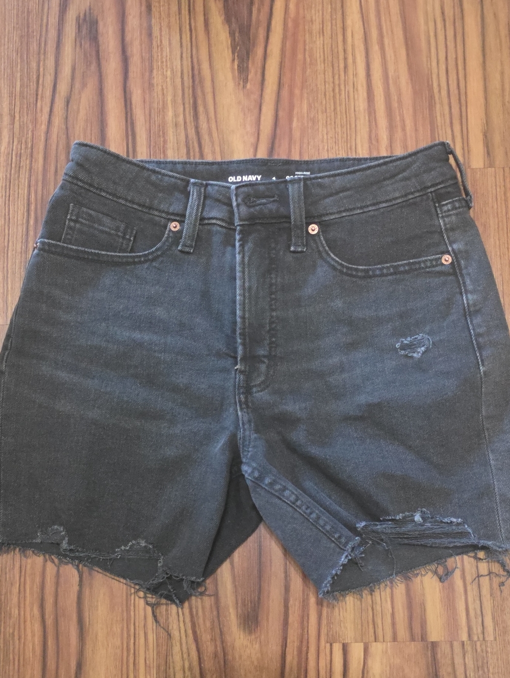 Old Navy Black Ripped Denim Cutoff Shorts